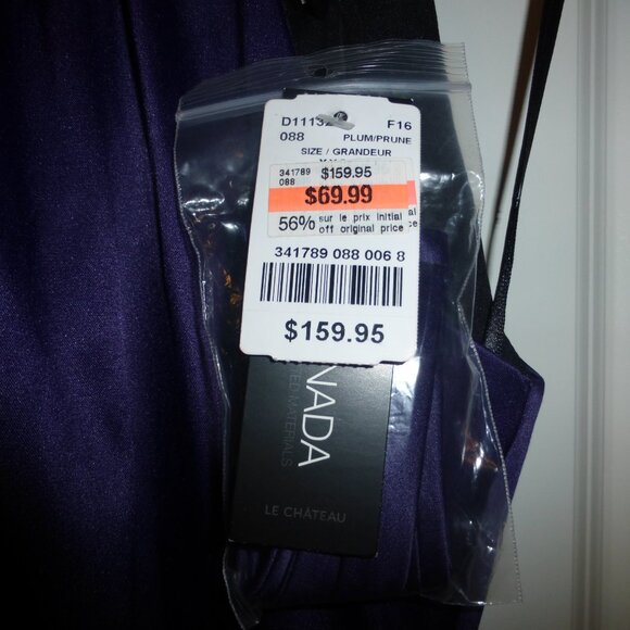 LE-CHATEAU purple plum silky satin cocktail party midi dress - NWT! - Picture 4 of 12